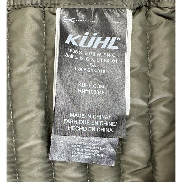 Kuhl Projekt Spyfire Puffer Jacket Size Large Dark Moss Green Goose Down READ - Picture 5 of 12
